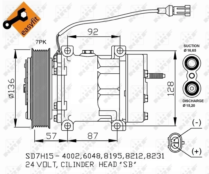 Compressor de aparelho de ar condicionado NRF 32477