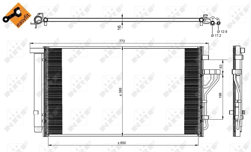 35998 NRF Radiador de aparelho de ar condicionado