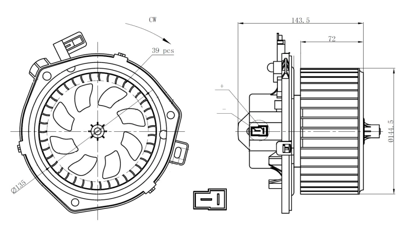 Motor de ventilador de forno (de aquecedor de salão) 5801263402 Iveco