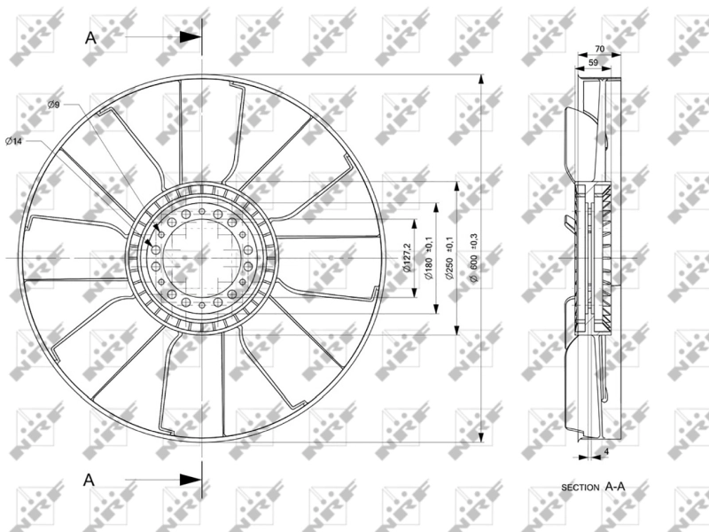 Ventilador (roda de aletas) do radiador de esfriamento Iveco 504029737 preço, a partir de 137,48 USD