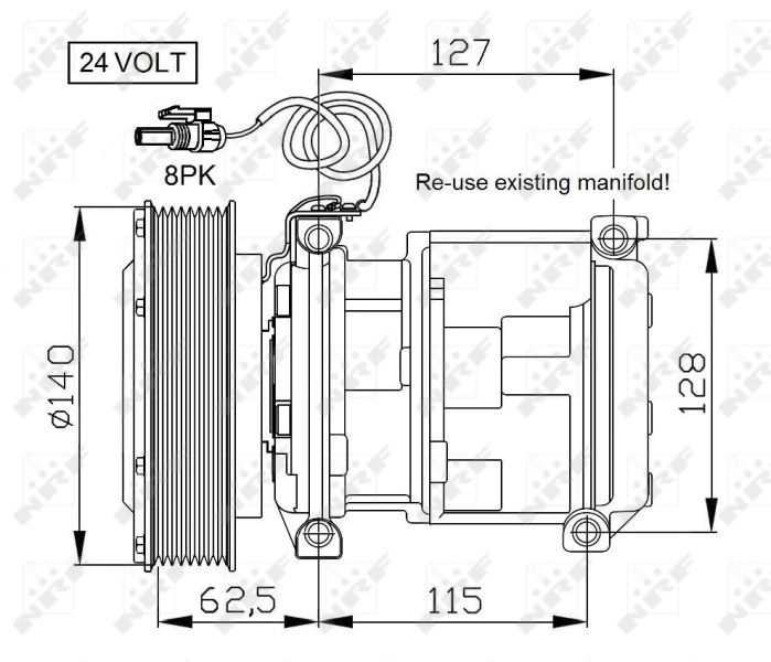 Compressor de aparelho de ar condicionado John Deere AT172975