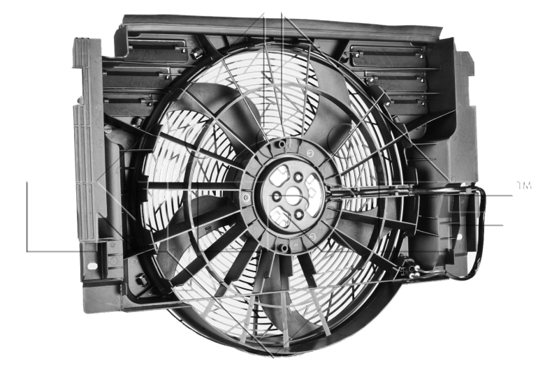 47218 NRF Difusor do radiador de aparelho de ar condicionado, montado com roda de aletas e o motor