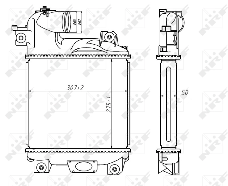 Radiador de intercooler para Toyota Hilux  KUN25