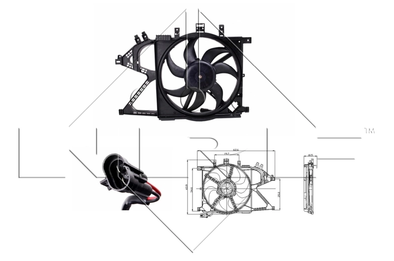 24402524 General Motors Difusor do radiador de esfriamento, montado com motor e roda de aletas