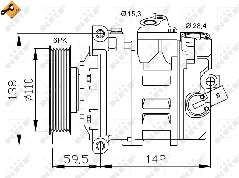 Compressor de aparelho de ar condicionado NRF 32146