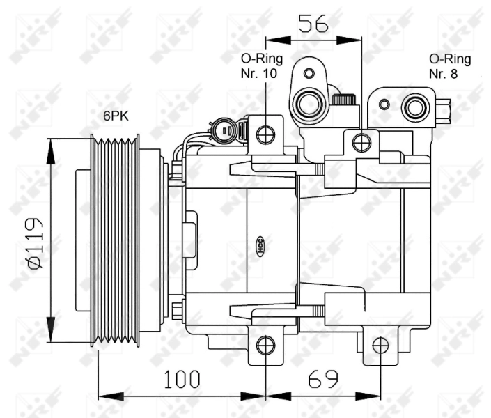 Compressor de aparelho de ar condicionado 32755G NRF