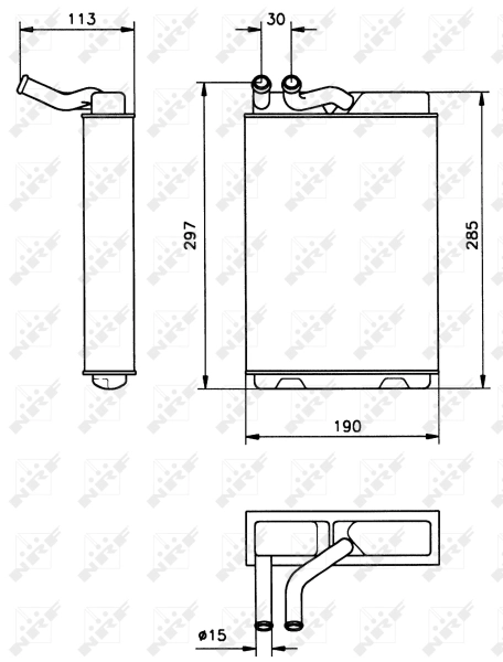 Radiador de forno (de aquecedor) 58149 NRF