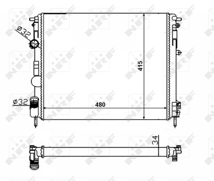 Compre 58217 NRF Radiador de esfriamento de motor