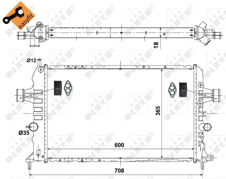 M0200990 Jdeus Radiador de esfriamento de motor