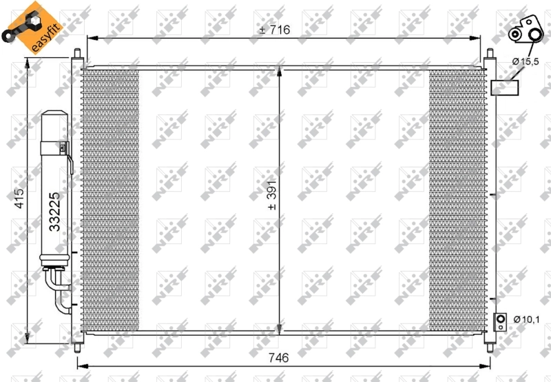 35866 NRF Radiador de aparelho de ar condicionado