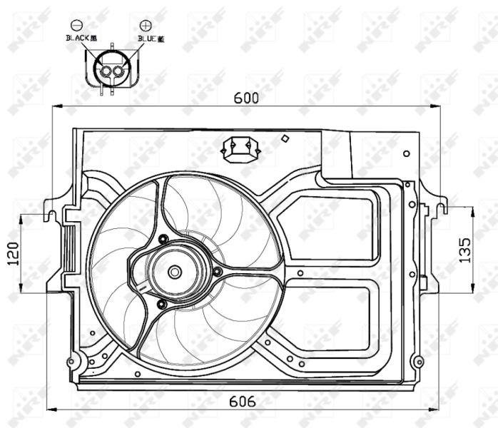 Difusor do radiador de esfriamento, montado com motor e roda de aletas NRF 47490 preço, a partir de 136,45 USD