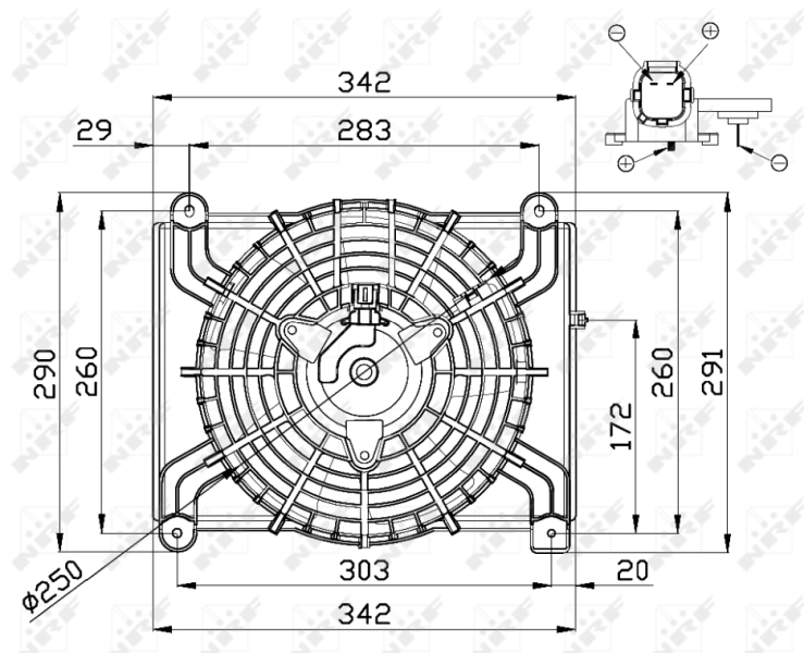 Difusor do radiador de esfriamento, montado com motor e roda de aletas NRF 47668 preço, a partir de 219,63 USD