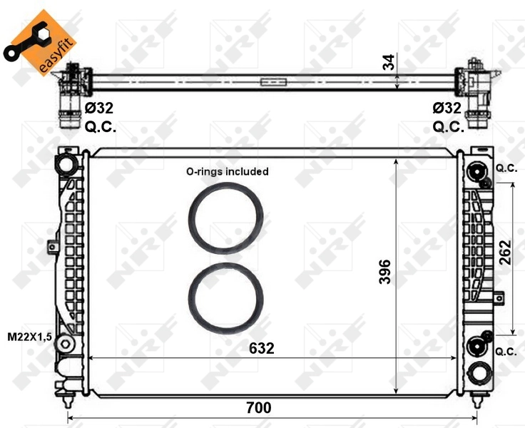 Radiador de esfriamento de motor 710924080 Fiat/Alfa/Lancia