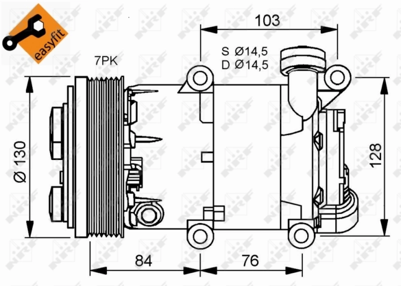 32410 NRF Compressor de aparelho de ar condicionado