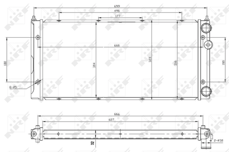 53960 NRF Radiador de esfriamento de motor