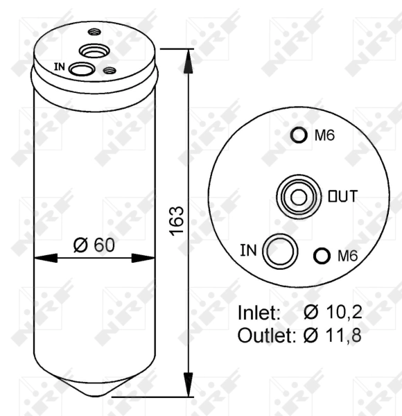 Tanque de recepção do secador de aparelho de ar condicionado K05066503AA Fiat/Alfa/Lancia