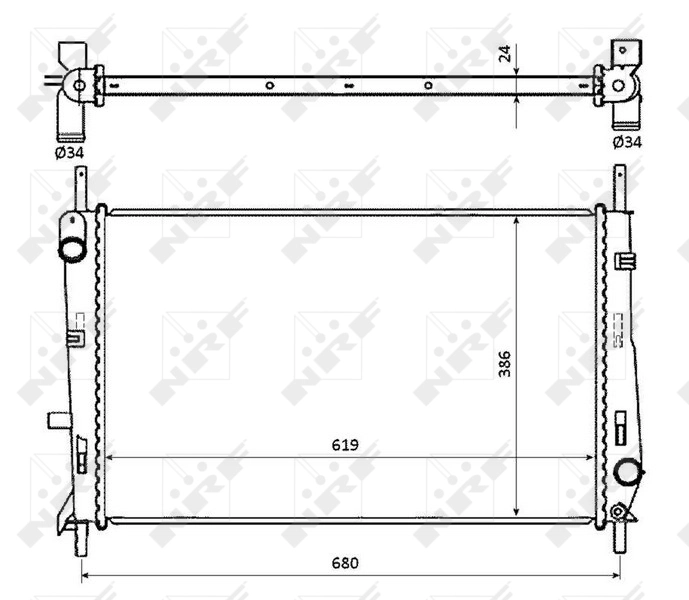 Radiador de esfriamento de motor 1010116 HELLA