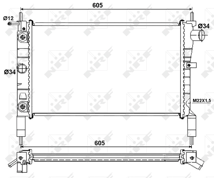 90443392 General Motors Radiador de esfriamento de motor