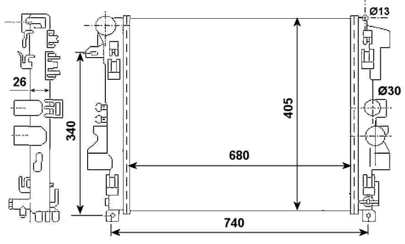 Compre 53801 NRF Radiador de esfriamento de motor