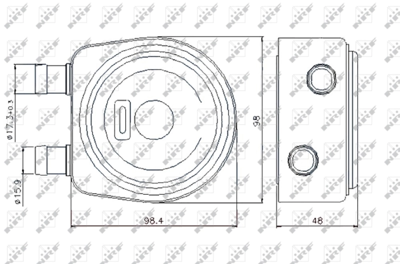 Radiador de óleo (frigorífico), debaixo de filtro 31247 NRF