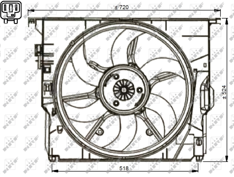 Ventilador elétrico de esfriamento montado (motor + roda de aletas) BMW 5 preço, a partir de 221,53 USD