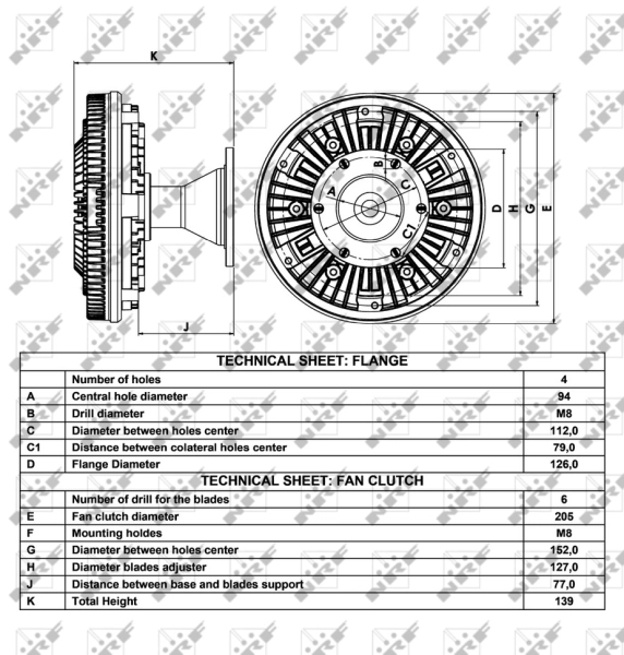 Acoplamento viscoso de ventilador de esfriamento 49014 NRF