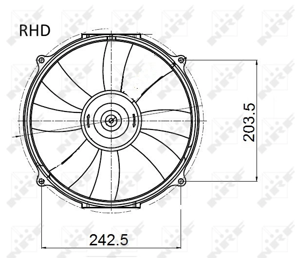  Ventilador elétrico de esfriamento montado (motor + roda de aletas) Mercedes C sedan (W202) (1993 - 2000) 