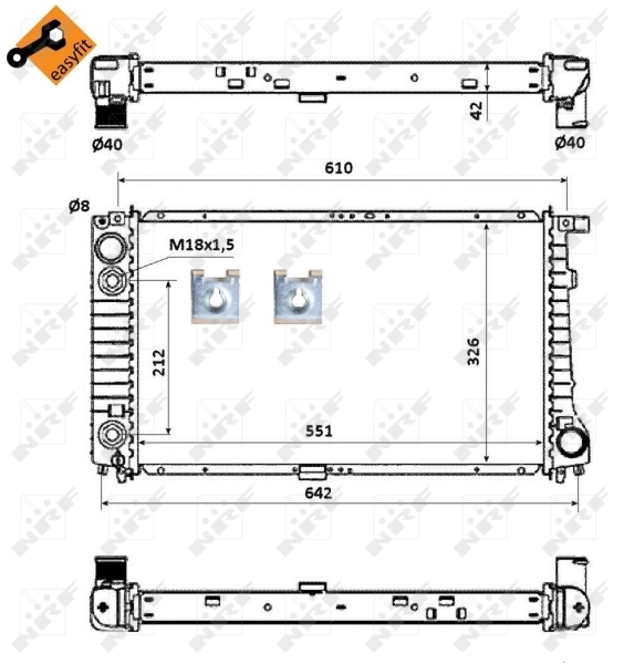 Radiador de esfriamento de motor BMW 17111712365