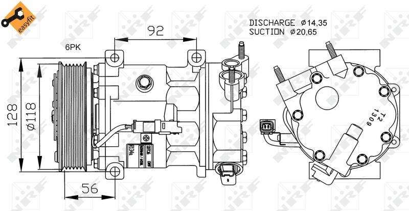 Compressor de aparelho de ar condicionado 32240 NRF