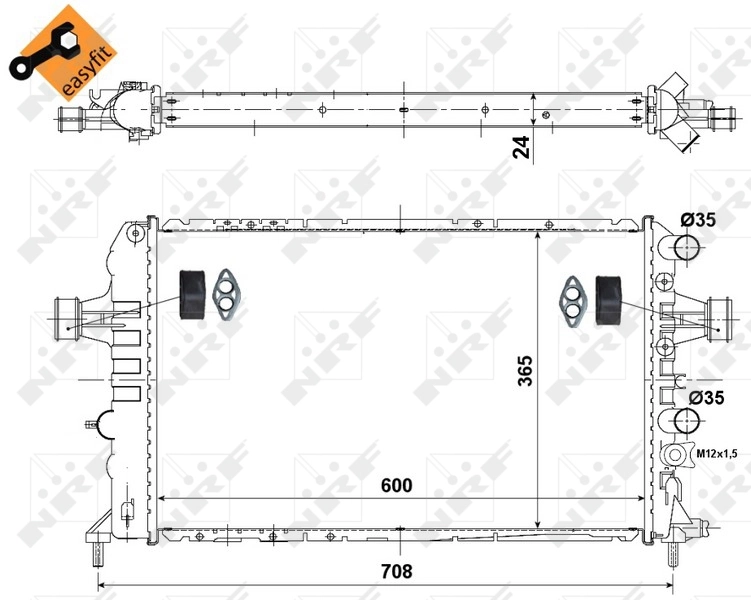 Radiador de esfriamento de motor 58355 NRF