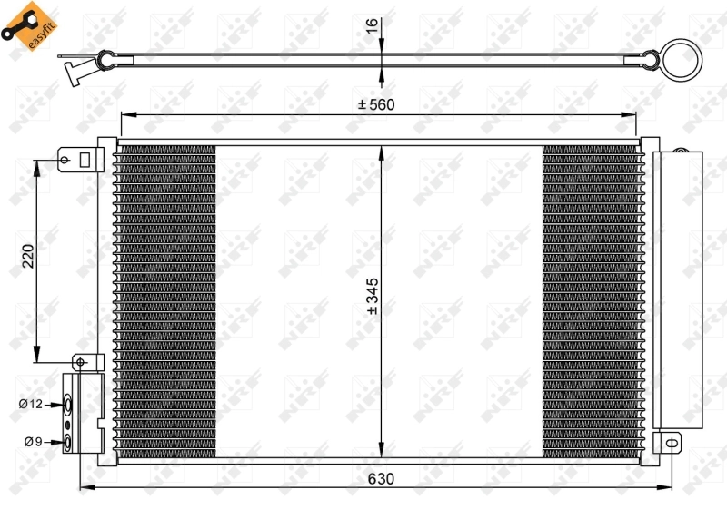 Radiador de aparelho de ar condicionado para Alfa Romeo Mito  955