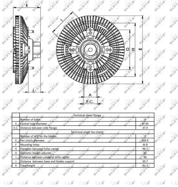 Acoplamento viscoso de ventilador de esfriamento 81862862 Case