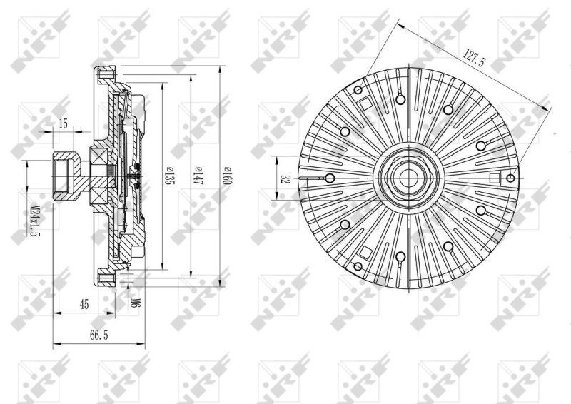 49582 NRF Acoplamento viscoso de ventilador de esfriamento