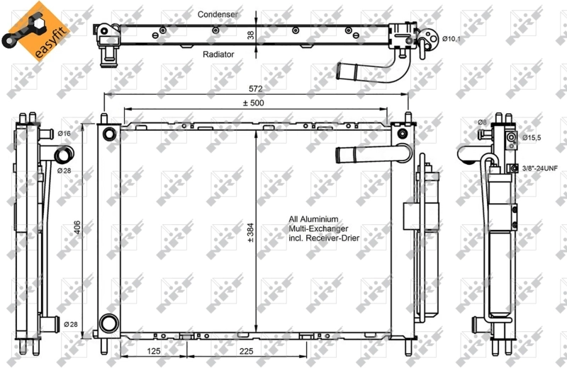 350055 NRF Radiador de aparelho de ar condicionado