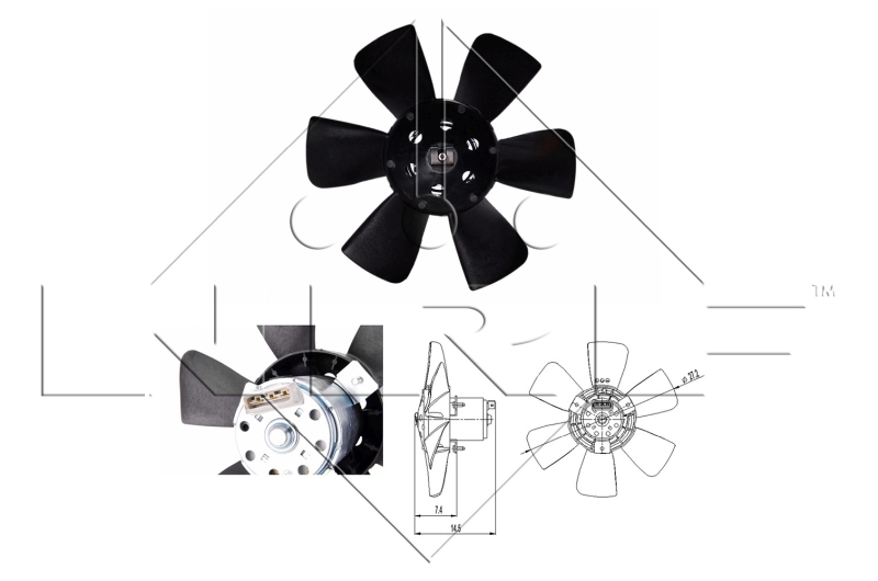 Ventilador elétrico de esfriamento montado (motor + roda de aletas) direito 0130107263 Bosch