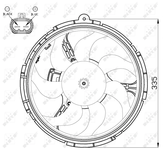 Ventilador elétrico de esfriamento montado (motor + roda de aletas) NRF 47505 preço, a partir de 73,11 USD