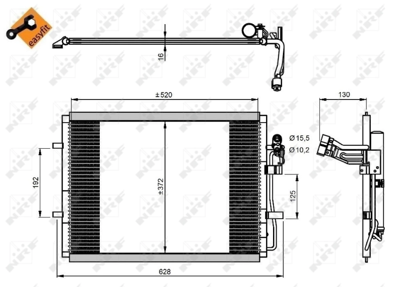 Radiador de aparelho de ar condicionado NRF 350207
