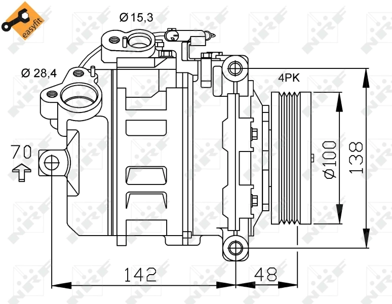 Compressor de aparelho de ar condicionado NRF 32433
