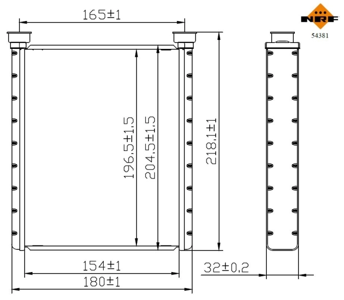 Radiador de forno (de aquecedor) NRF 54381
