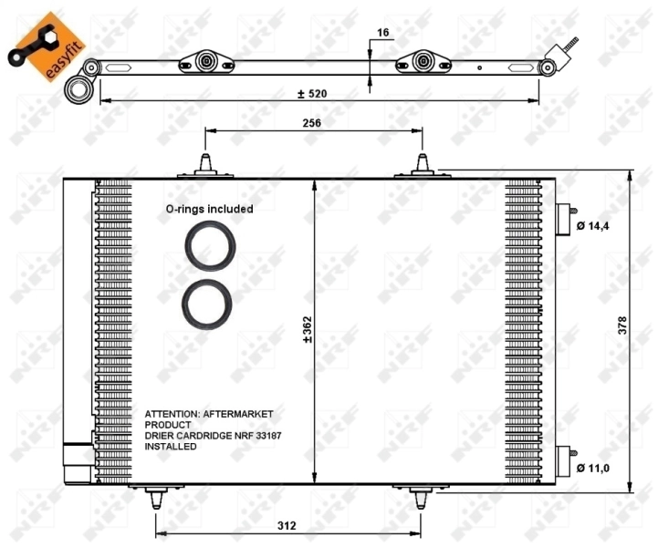 Radiador de aparelho de ar condicionado 35779 NRF
