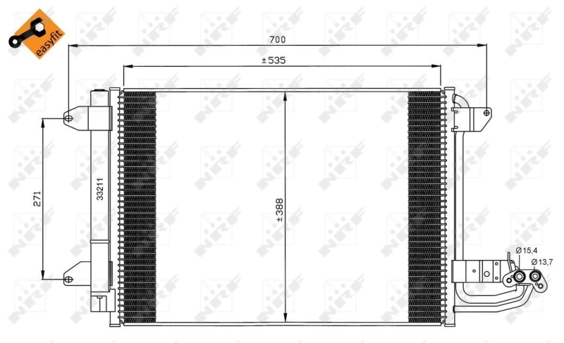 Radiador de aparelho de ar condicionado NRF 35520