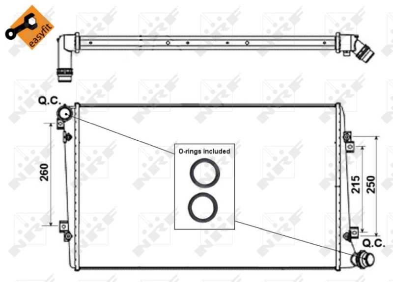 Radiador de esfriamento de motor 53813 NRF