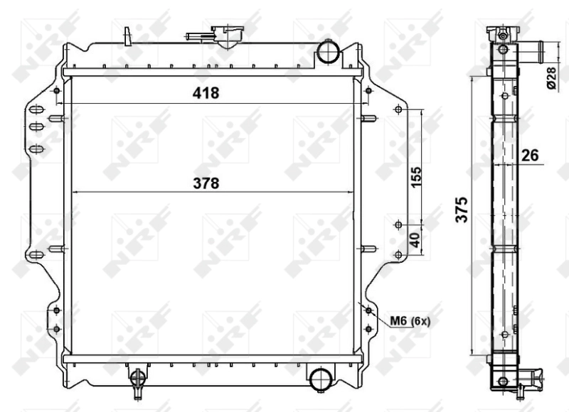 Radiador de esfriamento de motor 513161 NRF