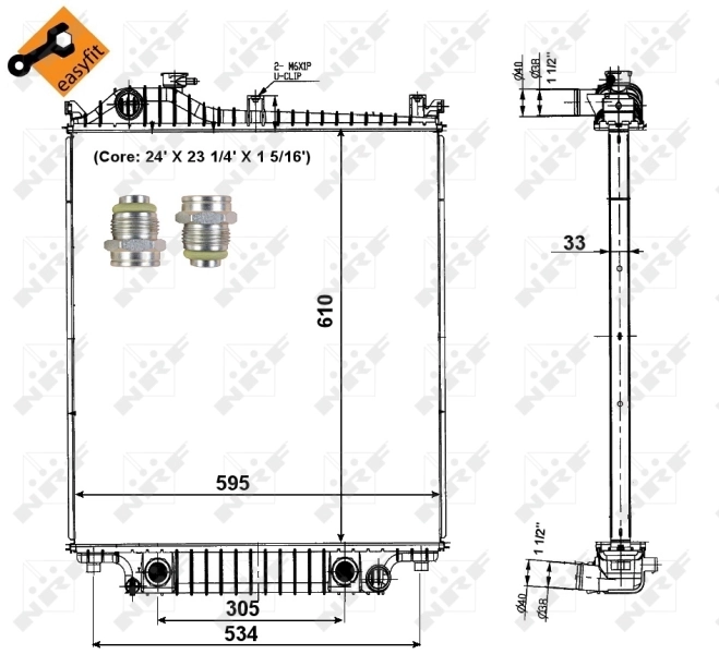 Radiador de esfriamento de motor 56032 NRF