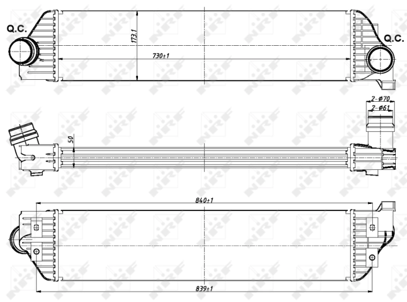 Radiador de intercooler 30358 NRF
