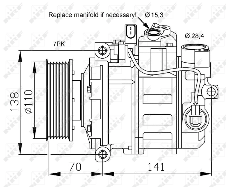 Compressor de aparelho de ar condicionado 32613 NRF