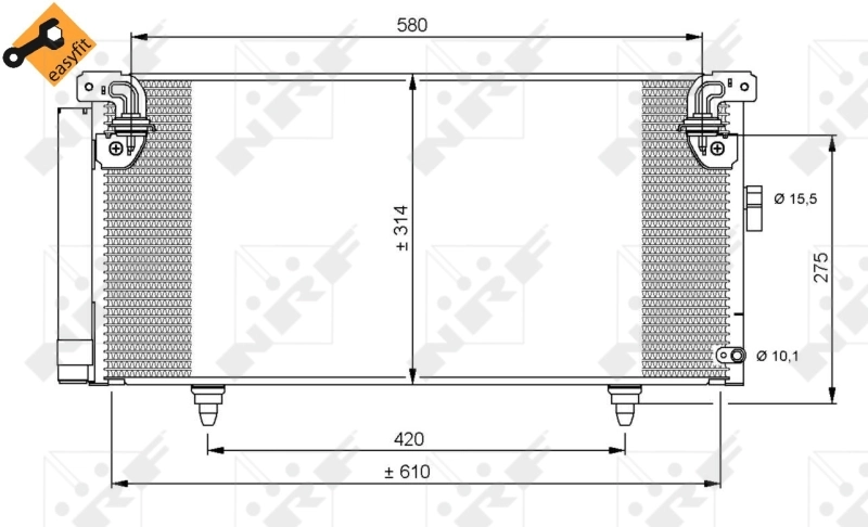 Radiador de aparelho de ar condicionado Subaru Outback III B13, BP