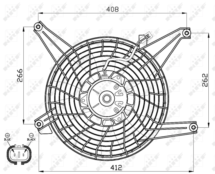 Difusor do radiador de aparelho de ar condicionado, montado com roda de aletas e o motor NRF 47468 preço, a partir de 141,31 USD