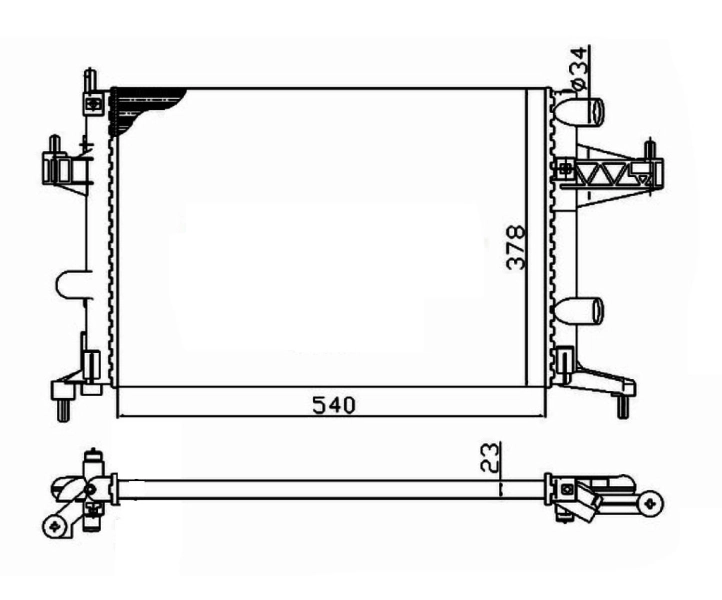Radiador de esfriamento de motor 509596 NRF