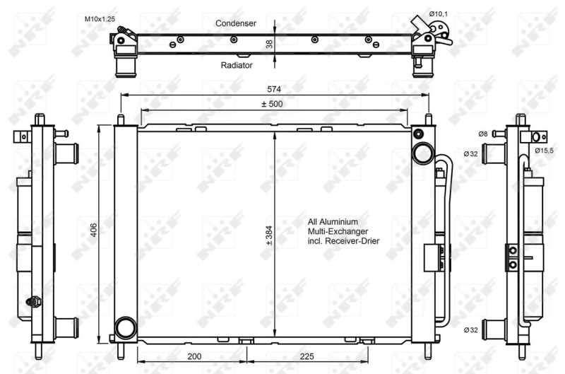 Radiador de aparelho de ar condicionado NRF 350056